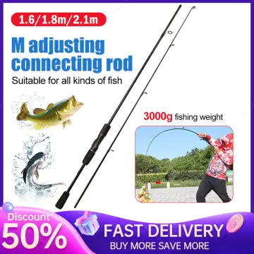 Sougayilang Red Fishing Rod 2 Section 6ft 7ft 240-Tons Carbon Fiber 4-12LB  Super Strong Spinning Rod Casting Rod