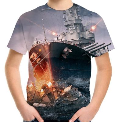 Game World Of Warship Girls Boys T Shirt 3D Print Clothes Tops 4-20Y Children Cool T-Shirt Teen Kids Birthday Party Gift Tshirts