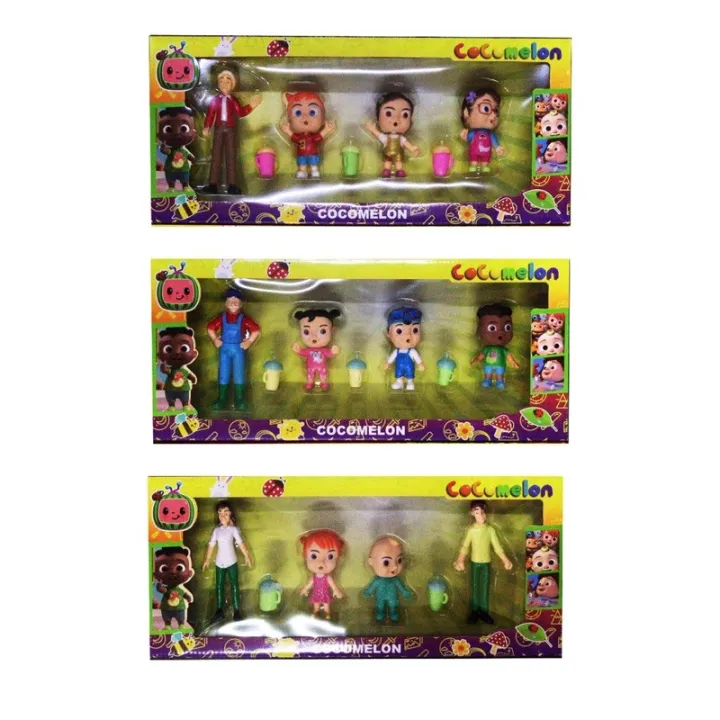 sunny shop Coco Melon 4 in 1 Pack Family and Friends Set Toy Figure