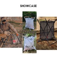 Spot parcel postfoldable garbage frame rack bin portable rubbish camping trash Holder stand wood steel storage organizer