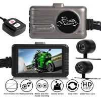 SE100 3.0 นิ้ว LCD Full HD 1080 จุดรถจักรยานยนต์ DVR Dash CAM ด้านหน้าด้านหลังมุมกว้างดูบันทึกวิดีโอรถมอเตอร์ไซด์ dashcam DVR