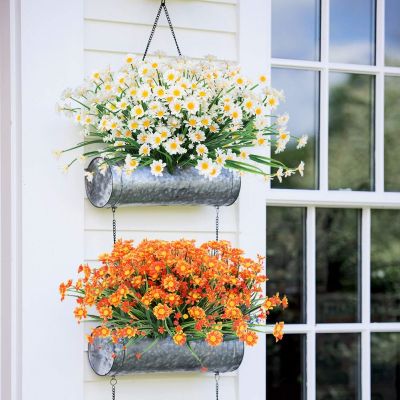 【YF】™¤  1 Bundles Outdoor Artificial Daisies Fake Flowers UV Resistant Shrubs Hanging Garden Porch Wedding FarmhouseTH