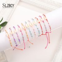 12pcs/set Cute Transparent Beads Kids Bracelets Handmade Woven Rope Chain Jewelry For Teens Girls Friends Anklets Cuff Jewellery