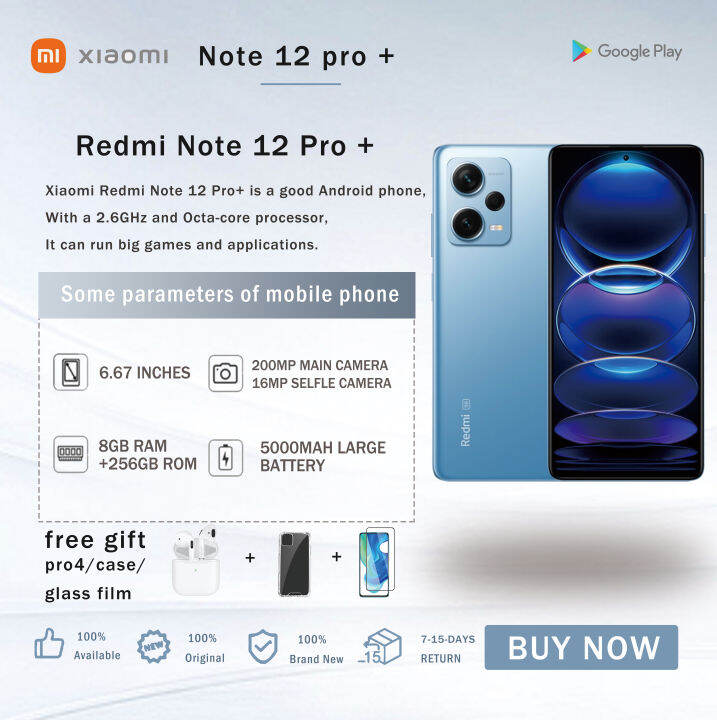 redmi-note-12-pro-plus-note-12-pro-5g-8-256gb-ล้านพิกเซล-ois-200-optical-shake-oled-จอตรง12gb-256gb-กระจกพอร์ซเลน-xiaomi-redmi-สมาร์ทโฟนสีขาว