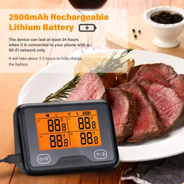 INKBIRD Digital Meat Thermometer 2 Sec Instant Readout IHT-2PB With  External Probes Bluetooth Backlight Display For Grilling BBQ