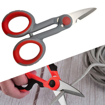 High Carbon Steel Scissors Household Shears Tools Electrician Scissors Stripping Wire Cut Tools for Fabrics, Paper and Cable
