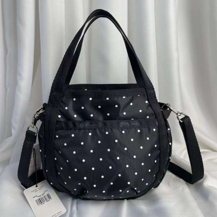 lesportsac-แฟชั่น-polka-dot-พิมพ์-messenger-กระเป๋าลำลองไหล่กระเป๋ากันน้ำผู้หญิงผ้ากระเป๋าขนาดใหญ่ความจุ-u181