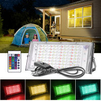 220โวลต์ LED Floodlight 50วัตต์100วัตต์300วัตต์ RGB ไฟโปรเจคเตอร์2835SMD IP65สปอตไลกันน้ำการควบคุมระยะไกลสำหรับ Dercoration กลางแจ้ง