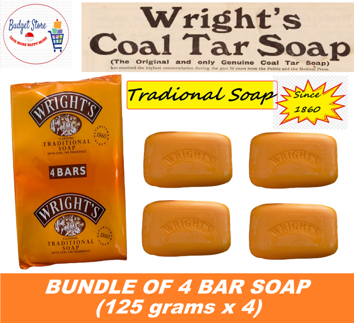 Wright S Traditional Coal Tar Bar Soap 125g X 4bars Lazada Singapore