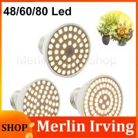 Merlin Irving Shop 48 60 80 LED flower plant yellow Grow light E27 bulbs indoor Full Spectrum phytolamp growbox sunlight greenhouse box grow tent