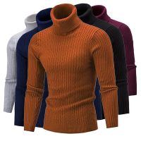 CODHaley Childe New High Quality Mens Turtleneck Sweater Pullover Long Sleeve Warm Knitted Turtleneck Sweaters 7 Colors