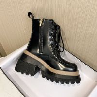 VALAG Martin Boots ผู้หญิงฤดูหนาวกำมะหยี่หนา2022ใหม่ฤดูใบไม้ร่วงและฤดูหนาวหนารองเท้าส้นสูงขนาดเล็กเพิ่มสั้นรองเท้าน้ำ