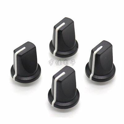 5 Piece 10 * 15.5mm black and white plastic pioneer mixer knob half handle D-type inner hole 6mm Guitar Bass Accessories