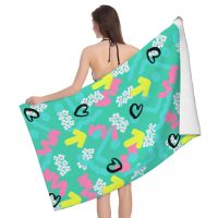 【jw】♘♧  Smiling Face Graffiti Beach Pool Large Microfiber Towels Dry Swim