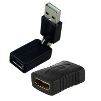 HDMI F/F Female Gender Changer Adapter Coupler for Hdtv &amp; USB 2.0 Male to USB Female 360 Degree Rotation Angle Adapter