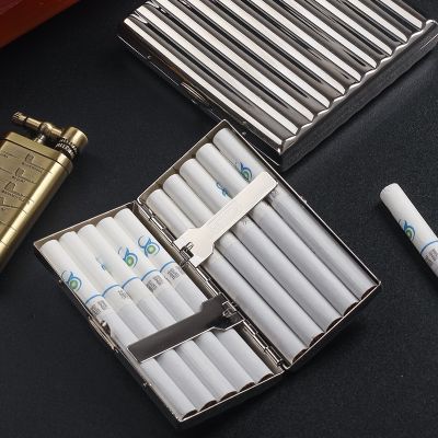 № New 1pcs corrugated Design Silver Copper Cigarette Box solidly made Metal Cigarette Case Holder For 10 /20 Cigarettes Box Gift