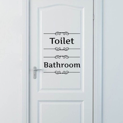Creative Removable Bathroom Toilet Vinyl Door Sign Decal Sticker Home Art