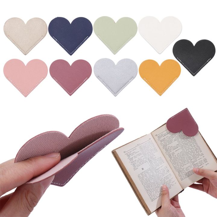 ผู้อ่าน-bqgbg63511สีลูกอมวินเทจที่ทำด้วยมือรักฝาครอบป้องกันมุมหัวใจที่คั่นหนังสือคลิปหน้าหนังสือ