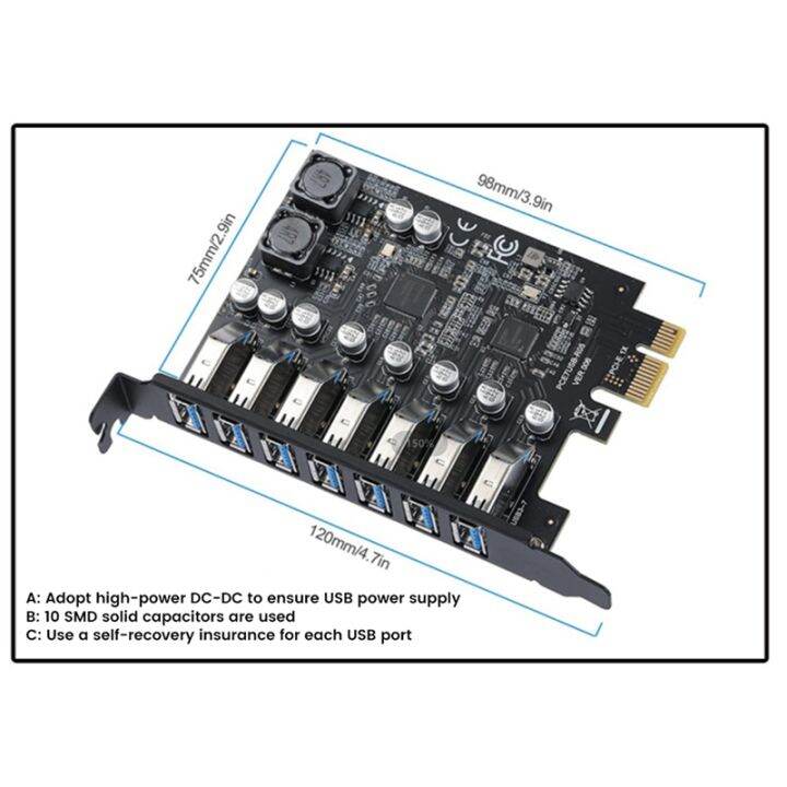 usb-3-2-pci-express-adapter-pci-e-to-7-ports-usb3-gen1-expansion-adapter-card-pci-e-extender-pci-express-card