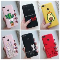 For Huawei P Smart FIG-LX1 Case Cute Cat Cactus Avocado Matte Silicon Soft Phone Case For Huawei P Smart 2018 Psmart Cover Coque