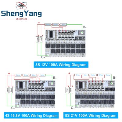 18V 21V 100A 3S/4/5S BMS Ternary Lithium Battery Protection Circuit Board Li-POLYMER Balance Charging Board Module
