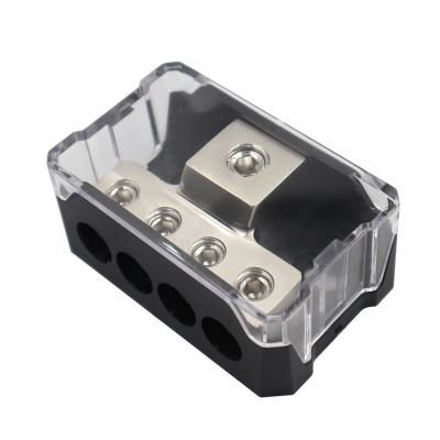 ◈☽ Car Audio Modified Ground Wire Splitter 4-way Power Distribution Block 1out 4 T-type Splitter Box Hub Junction Box Car Audio