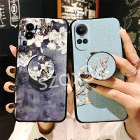 เคสใส่โทรศัพท์ OPPO Reno10 Pro + 5G Reno 10 8 Pro Plus 5G A78 A58 A98 A17 A17K 4G เคสใส่โทรศัพท์เคสสมาร์ทโฟนแวววาวโรแมนติกแมกโนเลียหลังภาพดอกไม้ฝามีขาตั้ง OPPOA78เคสป้องกันโทรศัพท์กันกระแทก