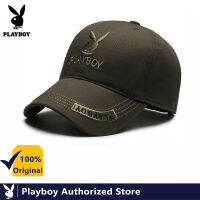 PLAYBOY หมวกแก๊ปเบสบอลคุณภาพสูงผ้าคอตตอนแท้เทรนด์แฟชั่นหมวกเบสบอลปักโลโก้ตัวอักษร