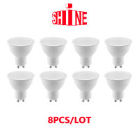 8pcs GU10 Spotlight 3W 5W 6W 7W 8W 220V หลอดไฟ LED มุมลำแสง120องศาสำหรับ Home ประหยัดพลังงาน.หลอดไฟในร่มสำหรับโคมไฟตั้งโต๊ะ