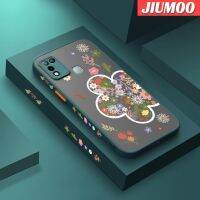 เคส JIUMOO สำหรับ Infinix ขายดี10 Play เคส X688C ลายการ์ตูนสีสันสดใสลายดอกไม้บางขอบสี่เหลี่ยมด้านข้างดีไซน์ใหม่กันกระแทกเคสมือถือแข็งปลอกซิลิโคนคลุมทั้งหมดเคสป้องกันกล้องนิ่ม