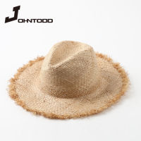 【CW】New Handmade Women S Straw Hat With Big Wide Brim For Girls High Quality Natural Raffia Panama Beach Straw Hat Vacation Sun Hat ซื้อทันทีเพิ่มลงในรถเข็น