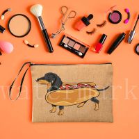 【jw】﹉  Dachshund Dog Makeup Storage Organizer Toiletry for Femminile  zipper pouch