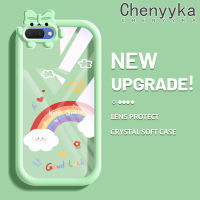 เคส Chenyyka สำหรับ A3s OPPO Realme A12E A5 2018 Realme C1 2ชิ้นเคสแฟชั่นขอให้โชคดี Little Monster Bknot Form ปลอกนุ่มกันกระแทกทนต่อการขัดถูเคสโทรศัพท์โปร่งใส TPU ซิลิกาเจลเลนส์กล้องถ่ายรูปฝาครอบป้องกัน