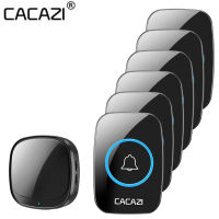 CACAZI 110db 60 Chimes USB Wireless Smart doorbell Home Doorbell Waterproof Touch Button LED Light 300M Range Door Bell 2021