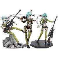 อะนิเมะ SAO ดาบตุ๊กตาขยับแขนขาได้ GGO Phantom Sinon ฟิกเกอร์ทหารพีวีซีศิลปะออนไลน์ Asuna Figurine ของขวัญของเล่นแบบจำลองทหารสาว