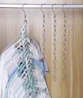 【CW】∏♨  Hanger Hanging Hole Chain Hooks Storage Closet Hangers Shirts Tidy