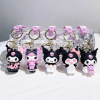 Hi Toy Sanrio พวงกุญแจ Kawaii Kuromi พวงกุญแจการ์ตูนของเล่นตุ๊กตา Kuromi กระเป๋าจี้ Sanrio เครื่องประดับพวงกุญแจรถของขวัญสำหรับเด็ก