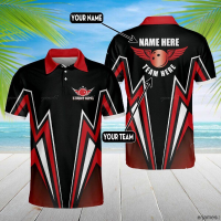 Summer Customized bowling with wings AOP senior polo shirt Mens size S-5XL fashion polo shirt