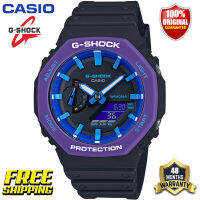 G-Shock GA2100 ของแท้ผู้ชายกีฬานาฬิกาเซ็นเซอร์คู่เคลื่อนไหวกลางแจ้งกันกระแทกกันน้ำโคลนอัตโนมัติยกไฟรับประกันสี่ปี GA-2100THS-1AJR