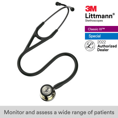 3M Littmann Cardiology IV Stethoscope, 27 inch, #6179 (Black Tube, Champagne-Finish Chestpiece, Stainless Stem and Eartubes)