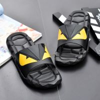 Men Slippers Lace-up Shoes Thick Sole Non-slip White Sandals Summer Slides Beach Shoes Man Slipper Fish Shower Rubber Flip Flops House Slippers