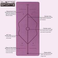 Austto 6mm Eco-freiendly TPE Non-slip Yoga Mat with Body Alignment System Extra Thick Double Layer Exercise Pad(183*61cm)TH