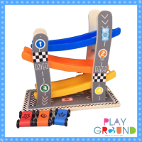 Playground ของเล่นไม้ รถราง Toctoy รถรางสไลด์ 3 ชั้น รถ3คัน Slider car ของเล่นเด็ก เสริมพัฒนาการ เกมเด็ก