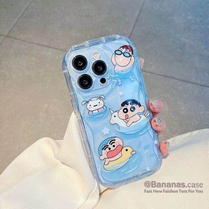 เคสโทรศัพท์มือถือ-แบบใส-ลายการ์ตูนหมีสตรอเบอร์รี่-ชินจัง-สําหรับ-iphone-14-13-12-x-xr-xs-7-8