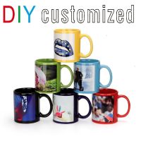 【CW】350ML Black Cup Ceramic Mug Custom DIY Text Photo Picture Logo Coffee Milk Personalized Gift for Friends Relatives and Lovers