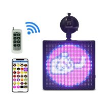 P6 P4 P5 32*32จุดแสดงผลไฟ LED ขนาดเล็กสำหรับรถยนต์แอปรีโมทคอนโทรล WiFi Emoticon ป้ายไฟ LED กระจกรถด้านหลังบอร์ดแสดงผลแบบตั้งโปรแกรมได้