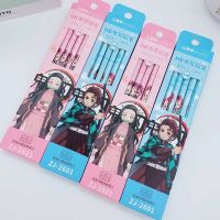 12PCS/Box Demon Slayer Kimetsu No Yaiba HB School Pencils with Eraser Lead Wood Pencil Wooden Graphite Pencil Stationery School Kids Gift Kamado Tanji