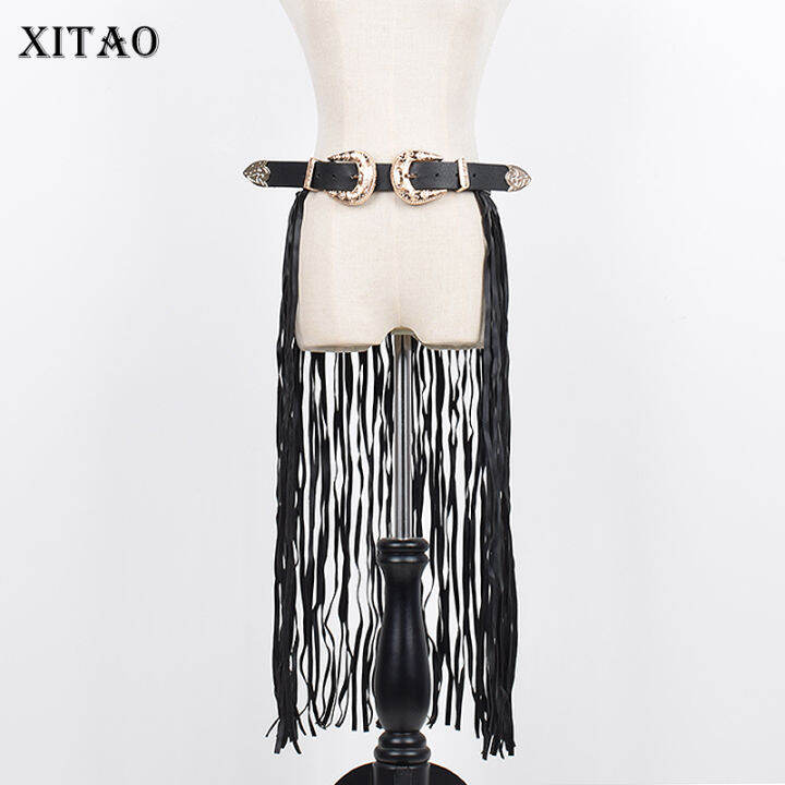 xitao-belt-black-personality-all-match-tassel-belt