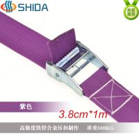 Free Shipping 2pcs/lot 3.8cm*1m 500kg Metal Cam Buckle Ratchet Tie Down Luggage Load Strap Cargo Lashing PP Webbing Binding Belt Cable Management