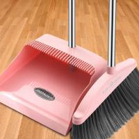 1 Set Soft Hair Broom Dustpan Combination Clean Sweeper Broom Garbage Shovel Thicken Foldable Rotating Floor Cleaning Tools Cute